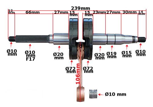 Főtengely Minarelli fekvőhengeres