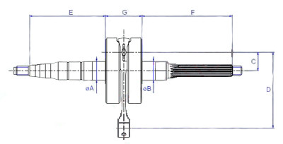 Főtengely Piaggio 2T 50