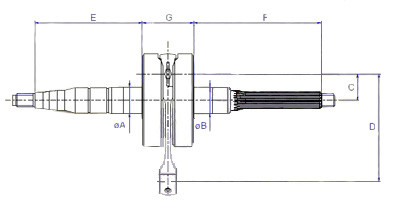 Főtengely Minarelli fekvőhengeres